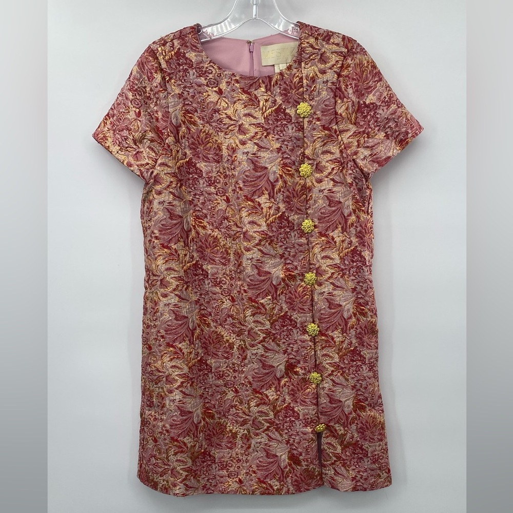 Mestiza New York Isolde Mini Dress Pink Floral Jacquard Shift Size 2 - Picture 6 of 14